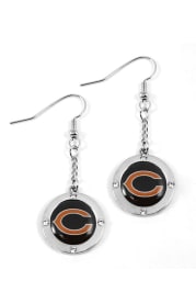 Chicago Bears Round Crystal Dangler Womens Earrings