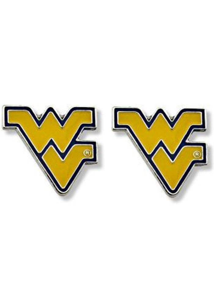 West Virginia Mountaineers Logo Post Womens Earrings