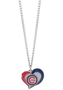 Chicago Cubs Heart Swirl Necklace