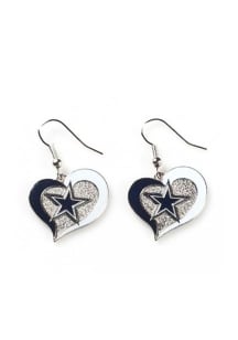 Dallas Cowboys Swirl Heart Womens Earrings