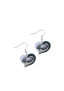 Philadelphia Eagles Swirl Heart Womens Earrings