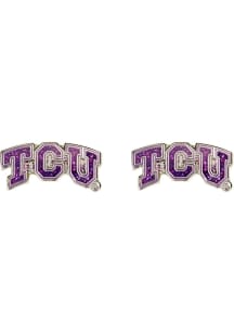 TCU Horned Frogs Glitter Post Womens Earrings