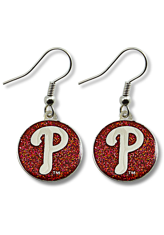 Philadelphia Phillies Glitter Dangler Womens Earrings