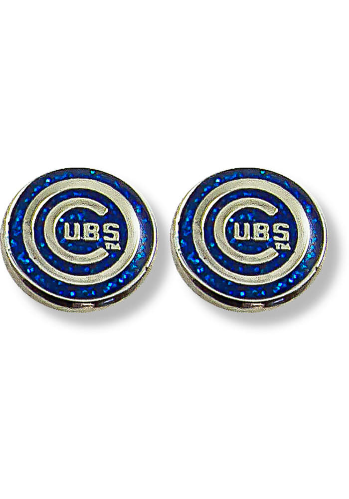 Chicago Cubs Glitter Post Womens Earrings