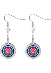 Chicago Cubs Round Crystal Dangler Womens Earrings