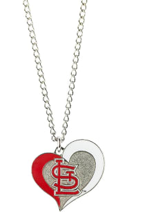 St Louis Cardinals Swirl Heart Necklace