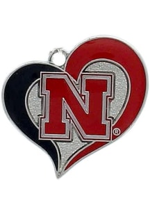 Swirl Heart Nebraska Cornhuskers Womens Necklace - Red