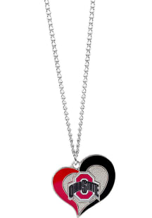 Ohio State Buckeyes Swirl Heart Necklace