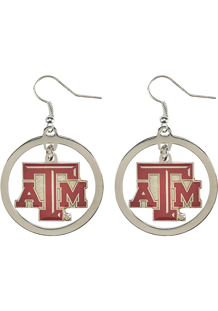 Texas A&M Aggies Floating Hoop Womens Earrings