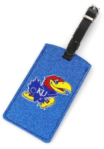 Kansas Jayhawks Blue Sparkle Luggage Tag