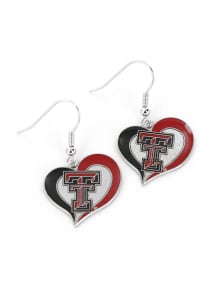Texas Tech Red Raiders Swirl Heart Womens Earrings