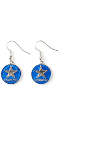 Dallas Cowboys Glitter Dangler Womens Earrings