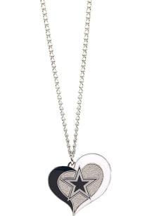 Dallas Cowboys Swirl Heart Necklace