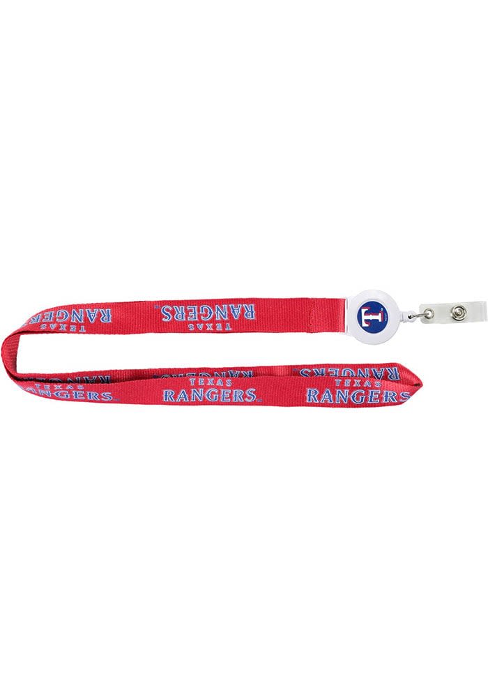 Texas Rangers Badge Reel Lanyard - RED