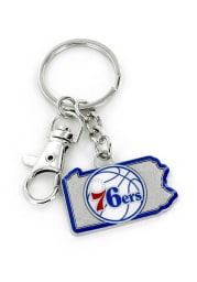 Philadelphia 76ers State Shape Keychain
