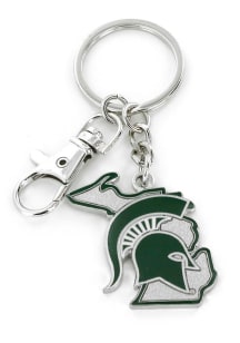 Michigan State Spartans State Shape Keychain