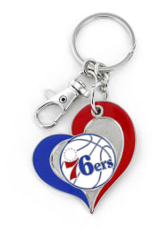 Philadelphia 76ers Swirl Heart Keychain
