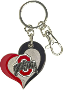 Ohio State Buckeyes Swirl Heart Keychain
