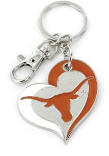 Texas Longhorns Swirl Heart Keychain