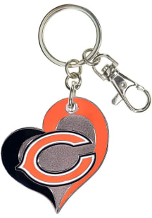 Chicago Bears Swirl Heart Keychain