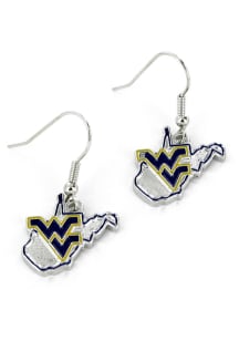 West Virginia Mountaineers State Design Womens Earrings