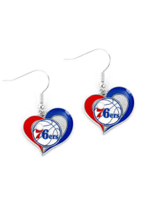Philadelphia 76ers Swirl Heart Womens Earrings