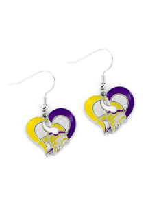 Minnesota Vikings Swirl Heart Womens Earrings