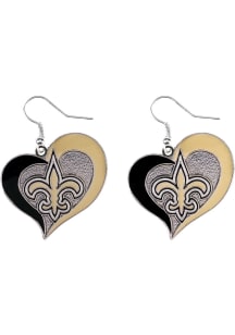 New Orleans Saints Swirl Heart Womens Earrings