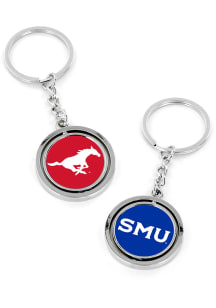 SMU Mustangs Spinning Keychain