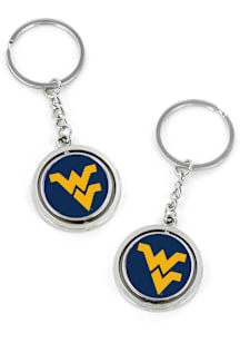 West Virginia Mountaineers Spinning Keychain - Navy Blue
