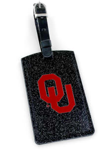 Oklahoma Sooners Crimson Glitter Luggage Tag