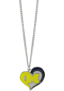 Michigan Wolverines Swirl Heart Necklace
