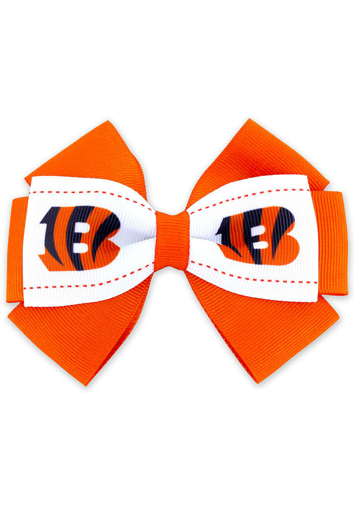 Cincinnati Bengals 2 Tone Bow Kids Hair Barrette