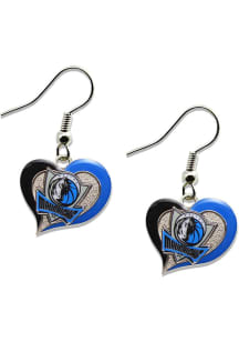 Dallas Mavericks Swirl Heart Womens Earrings