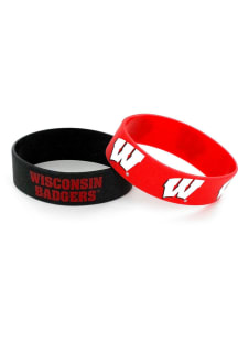 2pk Silicone Wisconsin Badgers Kids Bracelet - Red