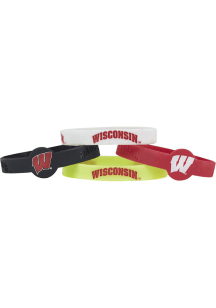 4pk Silicone Wisconsin Badgers Kids Bracelet - Red