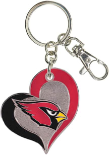 Arizona Cardinals Swirl Heart Keychain