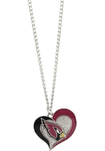 Arizona Cardinals Swirl Heart Necklace