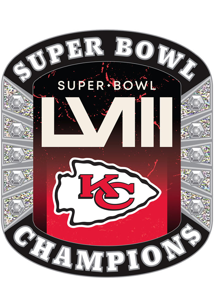 Kansas City Chiefs Super Bowl LVIII Champs Rhinestone Souvenir Pin