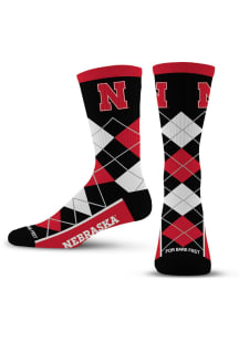 Fyre Nebraska Cornhuskers Mens Argyle Socks - Red