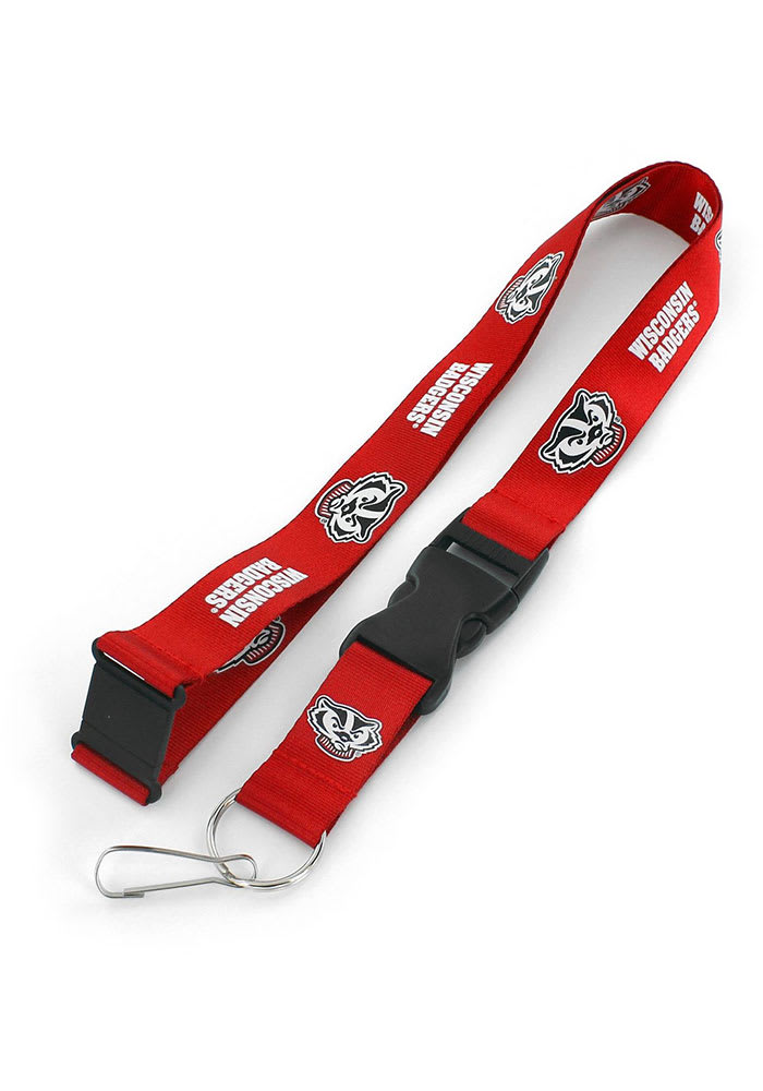 Wisconsin Badgers Mascot Graphic Lanyard - RED