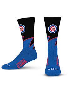 Chicago Cubs Blue Black Wave Youth Crew Socks