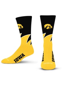 Black Wave Iowa Hawkeyes Youth Crew Socks - Black