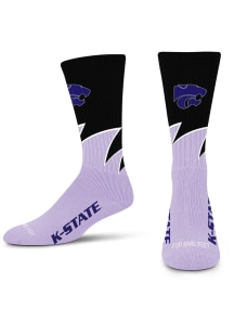 Lavender Black Wave K-State Wildcats Youth Crew Socks - Lavender