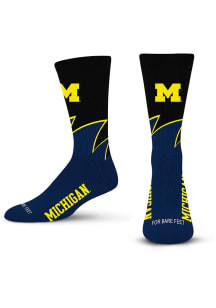 Black Wave Michigan Wolverines Youth Crew Socks - Yellow