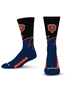 Chicago Bears Navy Blue Black Wave Youth Crew Socks