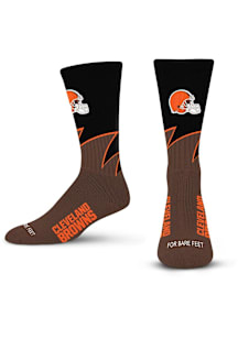 Cleveland Browns Orange Black Wave Youth Crew Socks