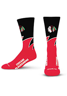 Chicago Blackhawks Red Black Wave Youth Crew Socks