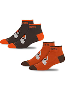 Cleveland Browns Front and Center 2pk Mens No Show Socks