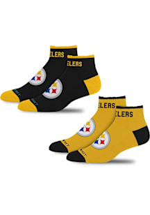 Pittsburgh Steelers Front and Center 2pk Mens No Show Socks
